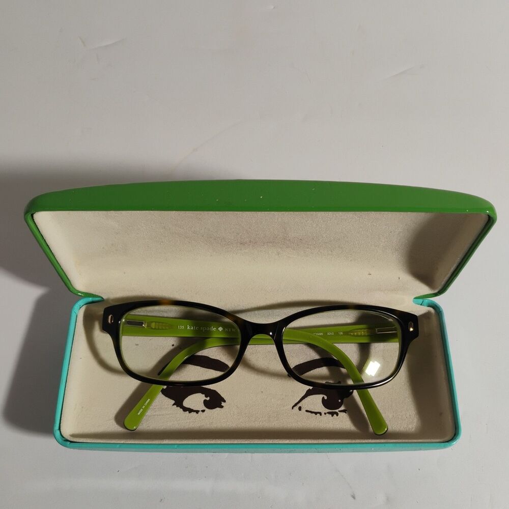 Kate Spade Lucyann 0DV2  135 Black Green Full Rim Eyeglasses  Frame Only w/Case